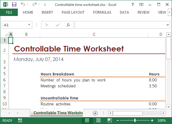 Controllable Time Calculator For Excel