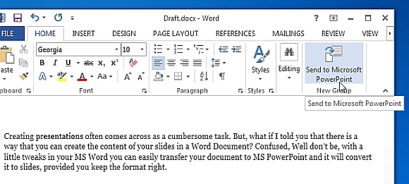 Convert Word to PowerPoint format