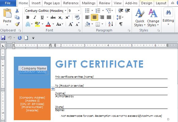 Create Your Own Gift Certificate Template for Free
