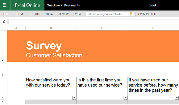 Customer satisfaction survey template for Excel
