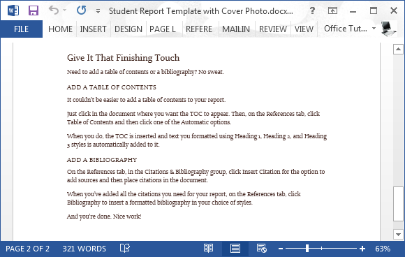 Customization tips for student reports