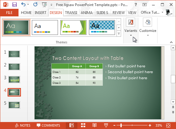 Customize puzzle pieces template