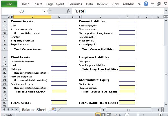 Display Your Business Assets and Liabilities