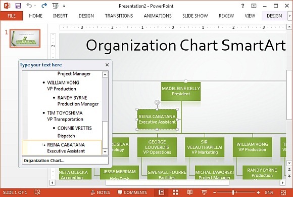 Edit org chart