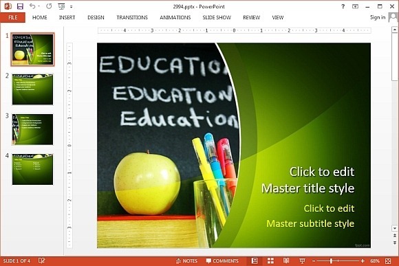 Educational school themed PowerPoint template