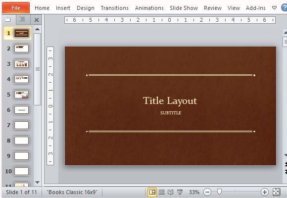 Classic Book Powerpoint Template