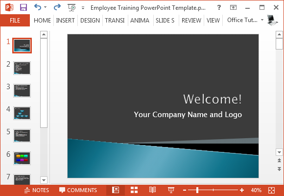 Employee training template for MS PowerPoint