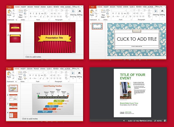 Event presentation templates for PowerPoint
