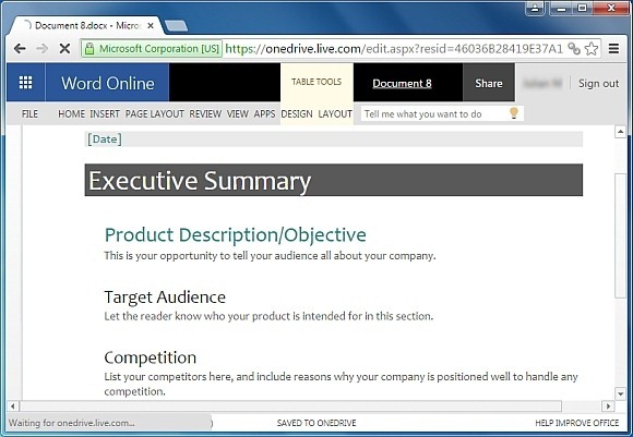 Executive summary template for Word