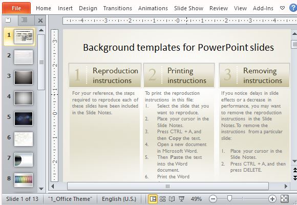 Follow Instructions for Reproduction, Printing and Removal