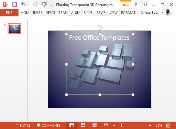 Free 3D cubes template for PowerPoint