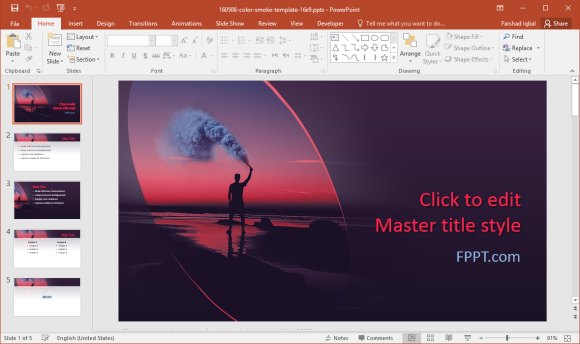 Free Color Smoke PowerPoint Template
