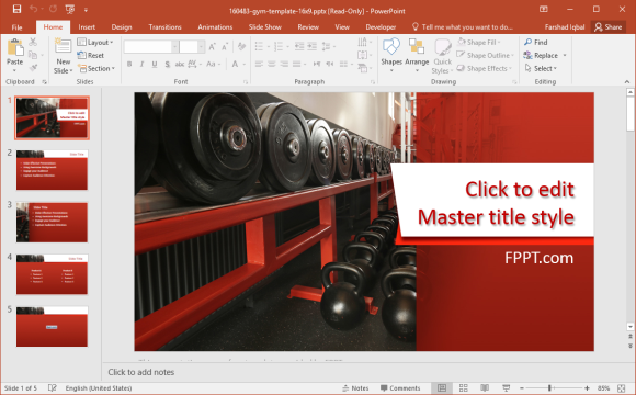 Free Gym Weights PowerPoint Template