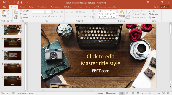 Free Typewriter PowerPoint Template