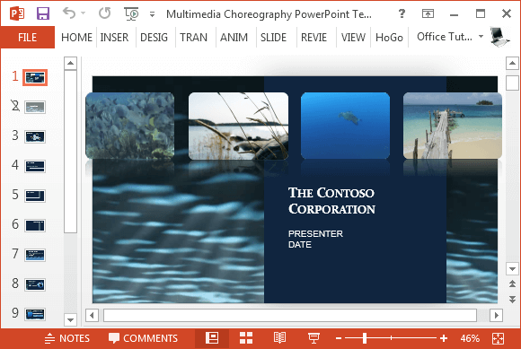 Free animated multimedia PowerPoint template