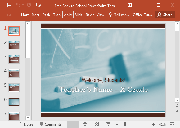 Free back to school template for PowerPoint