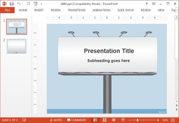 Free billboard Powerpoint template