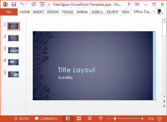 Free jigsaw PowerPoint template