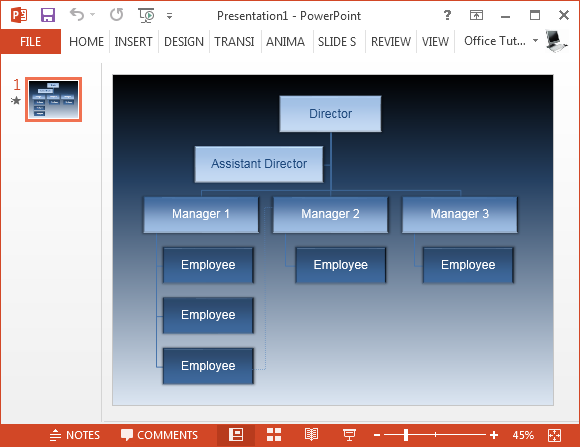 Free Animated Organizational Chart Template For Powerpoint