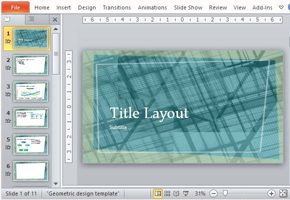 Geometric Themed PowerPoint Presentation for Design Topics