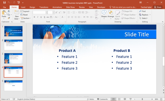 Global Business Comparison Slide