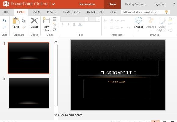Horizon template for PowerPoint presentations
