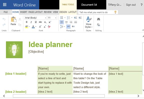 Idea Planner Template for Brainstorming Sessions