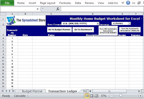 Input Your Transactions as They Happen On the Transaction Ledger