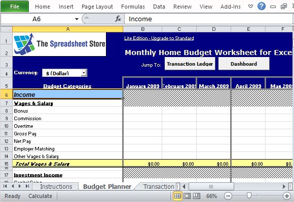 Monthly Budget Template for Households to Plan your Budget