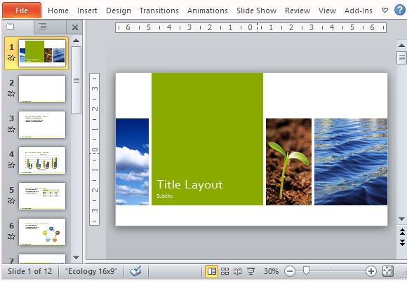 Nature-Inspired Layout for Widescreen Presentations