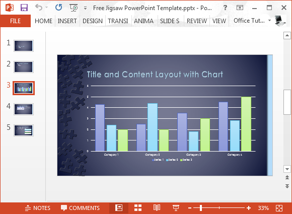 Puzzle chart for PowerPoint