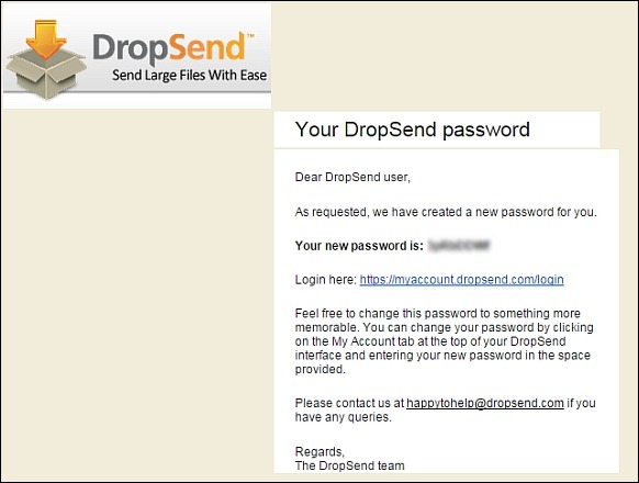 Receive files via DropSend