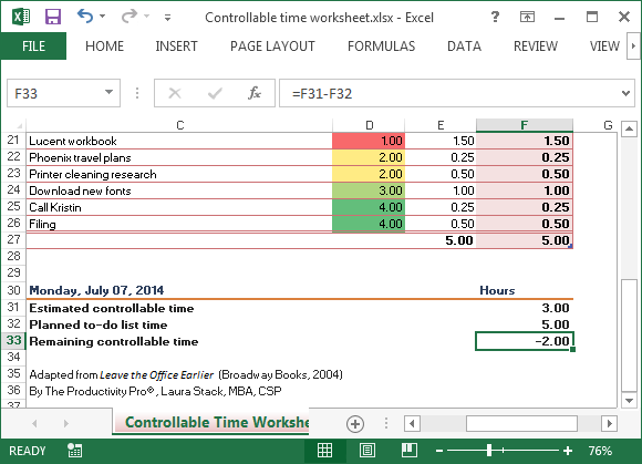 Controllable Time Calculator for Excel