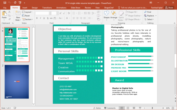 Resume in PowerPoint