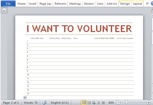 Round Up Volunteers Using this Convenient Template