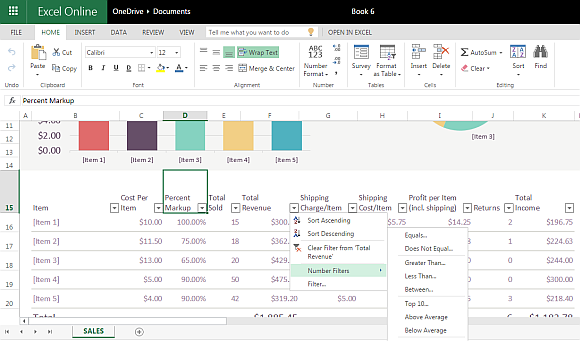 Online Sales Tracker Template for Excel Online