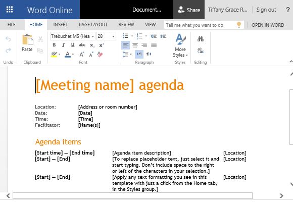 How To Create Business Meeting Agenda In Microsoft Word