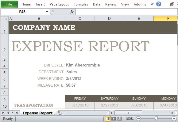 Company Expense Report Template from freeofficetemplates.com