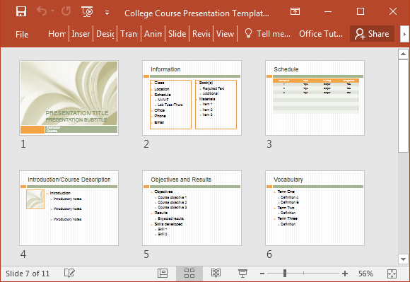 Slide-sorter-view-for-college-course-PowerPoint template