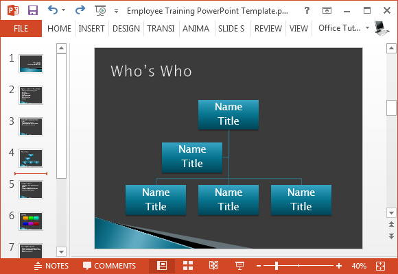 SmartArt diagram for training employees