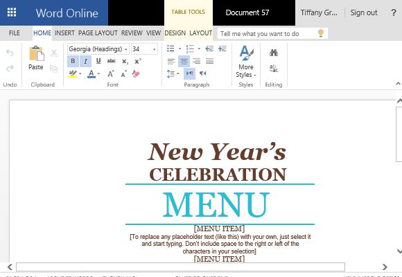 Sophisticated and Festive Menu Maker Template for Word