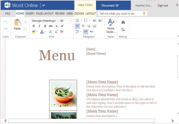 How To Make A Menu On Microsoft Word