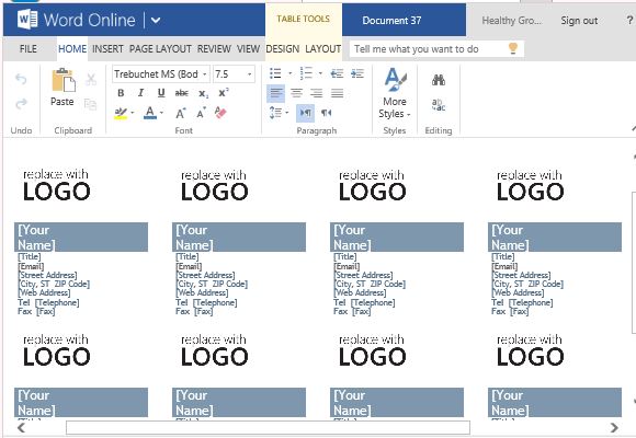 Business Card Maker Template For Word Online