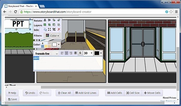 Textboxes to storyboards