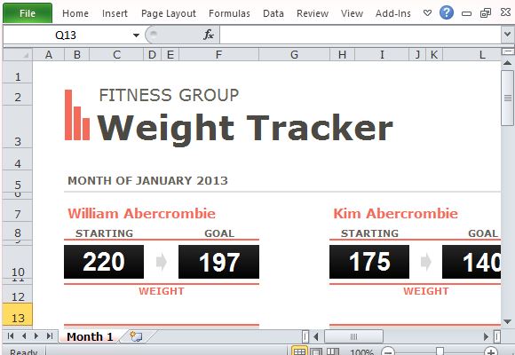 weight tracker excel xls