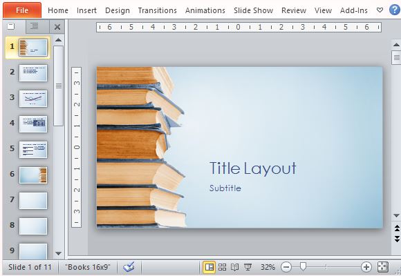 Visually Appealing Bookstack Template for PowerPoint