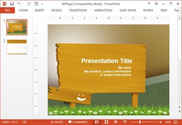 Wooden billboard PowerPoint template