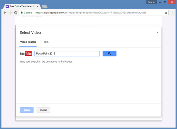 add youtube videos to google forms