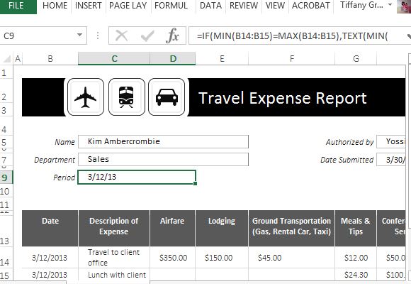 Traveling Expense Calculator For Excel