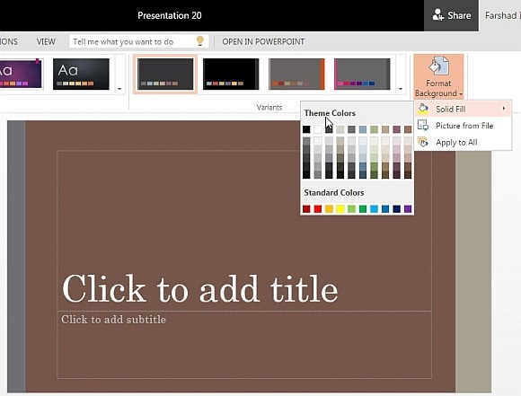 Widescreen View Template for PowerPoint Online